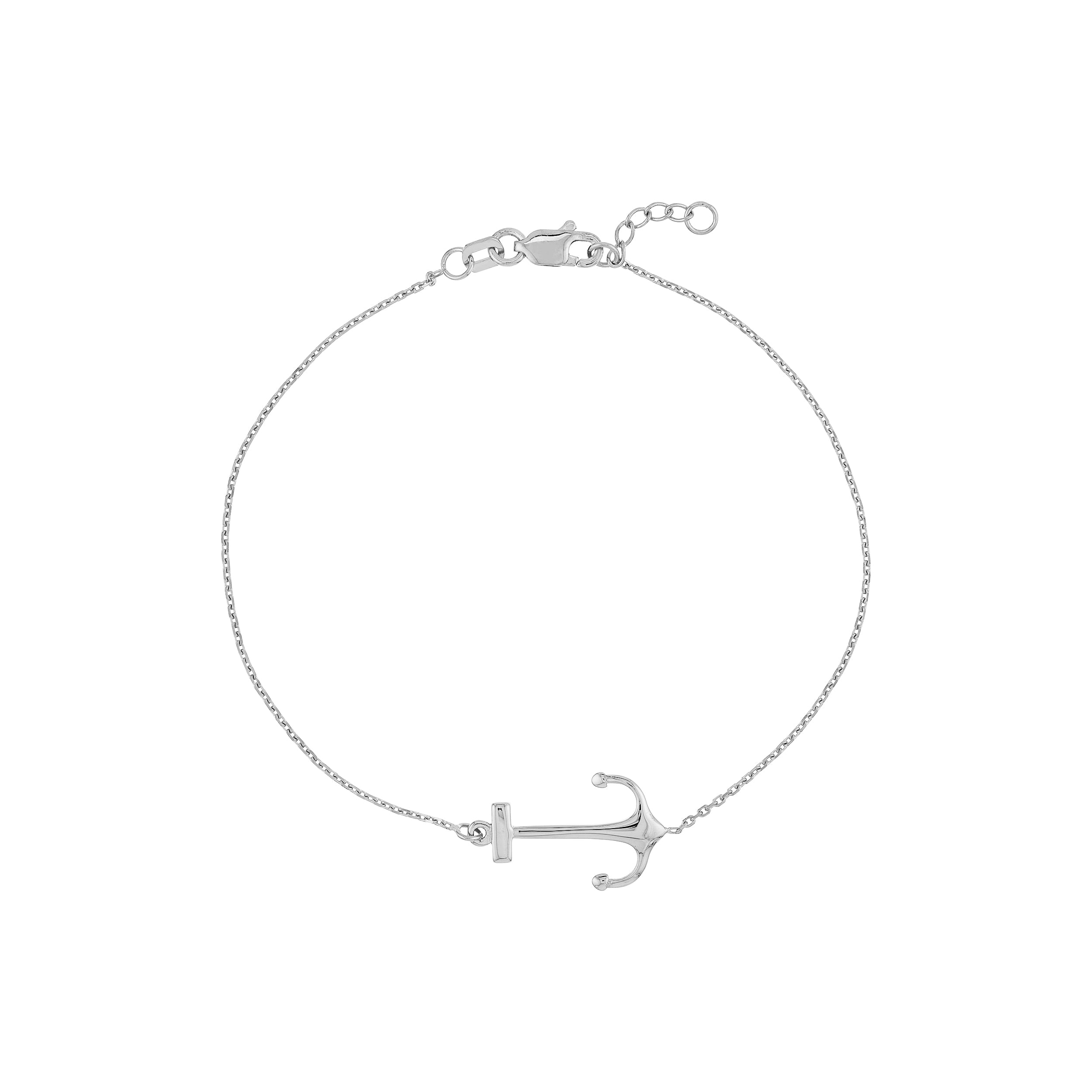 Sideways Anchor Adjustable Bracelet