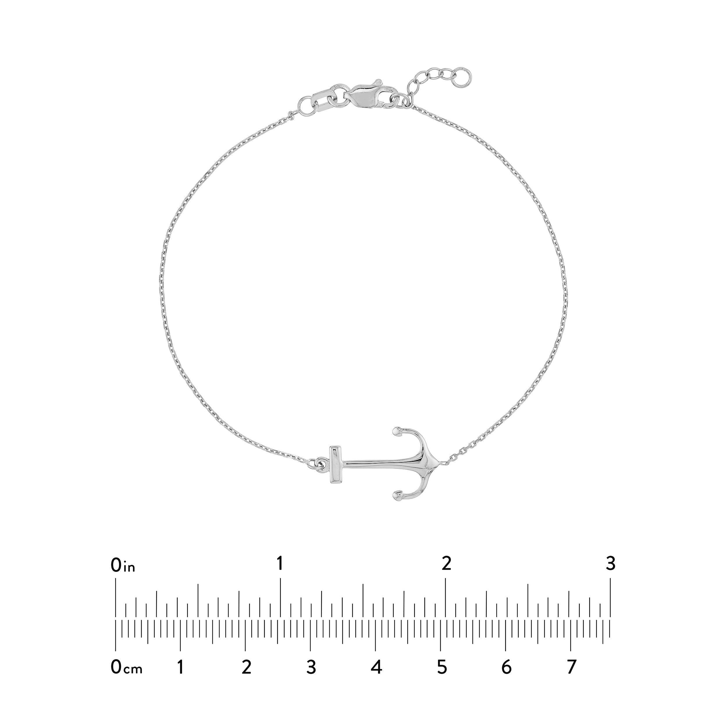 Sideways Anchor Adjustable Bracelet