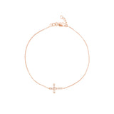 Sideways Mini CZ Cross Adjustable Bracelet