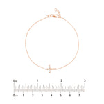 Sideways Mini CZ Cross Adjustable Bracelet