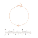 Sideways Mini CZ Cross Adjustable Bracelet