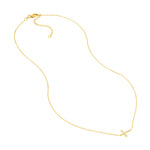 Sideways Mini CZ Cross Adjustable Necklace