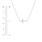 Sideways Mini CZ Cross Adjustable Necklace