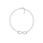 Plated Sterling Silver CZ Infinity Love Bracelet