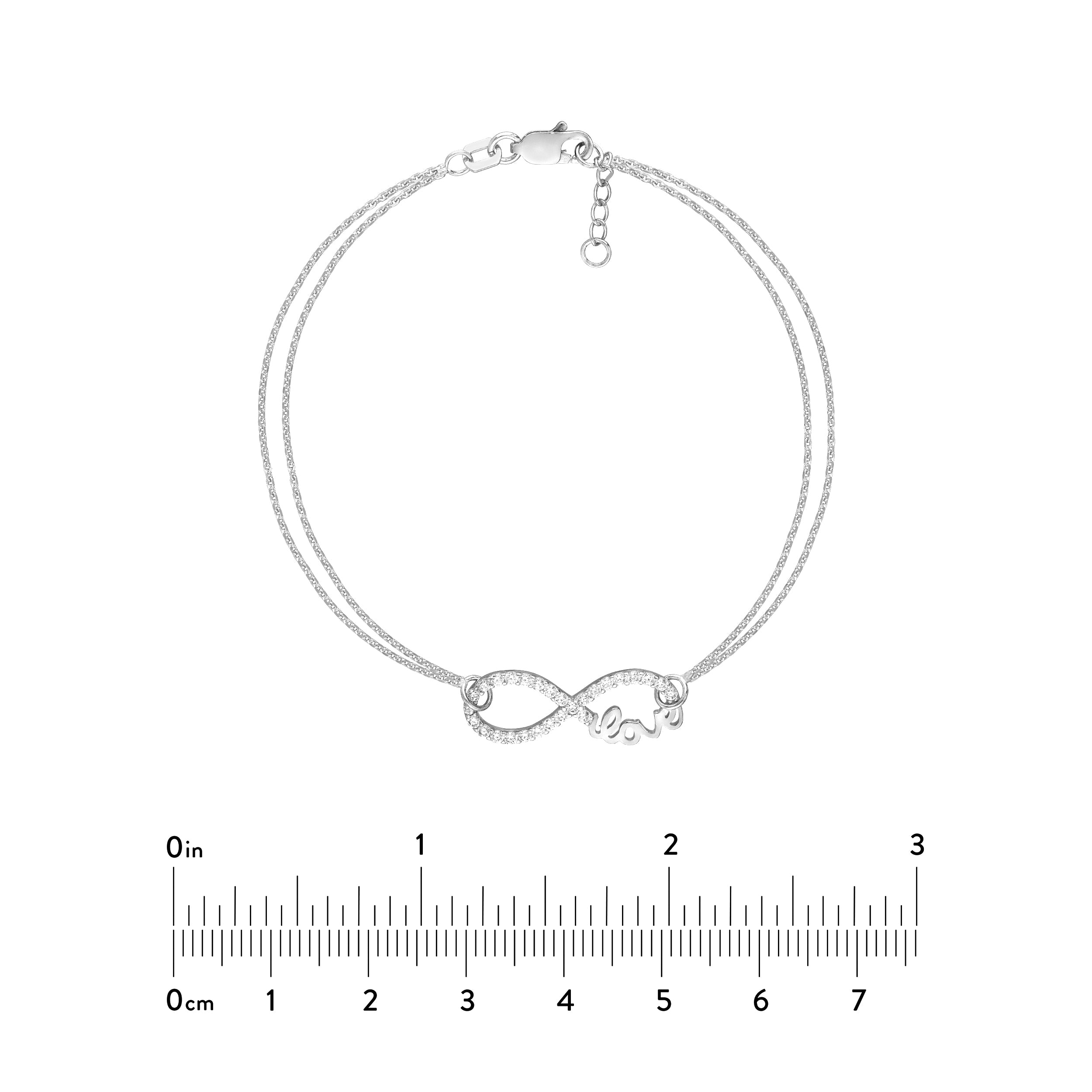Plated Sterling Silver CZ Infinity Love Bracelet