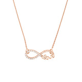 Plated Sterling Silver CZ Infinity Love Necklace