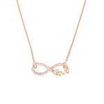 Plated Sterling Silver CZ Infinity Love Necklace