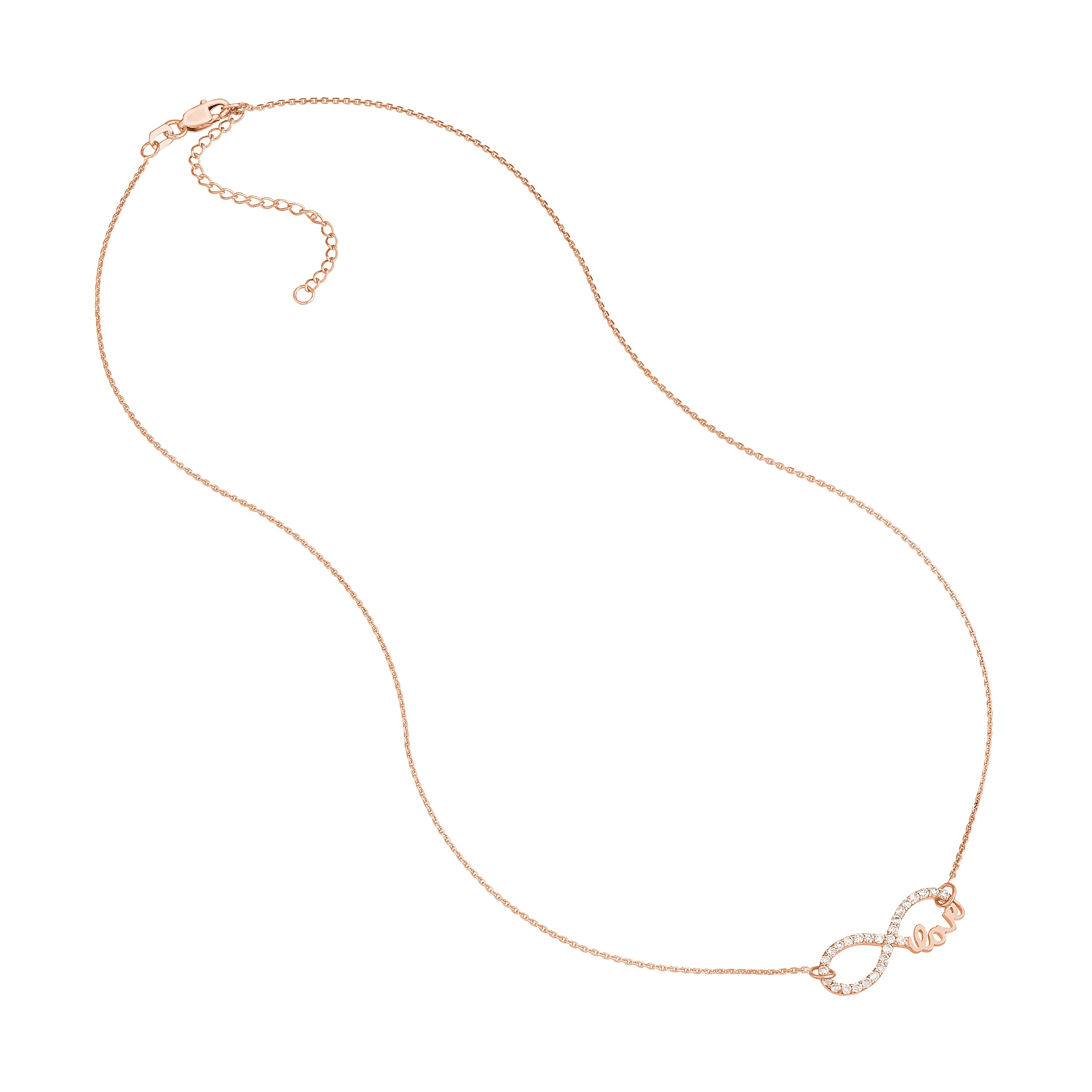 Plated Sterling Silver CZ Infinity Love Necklace