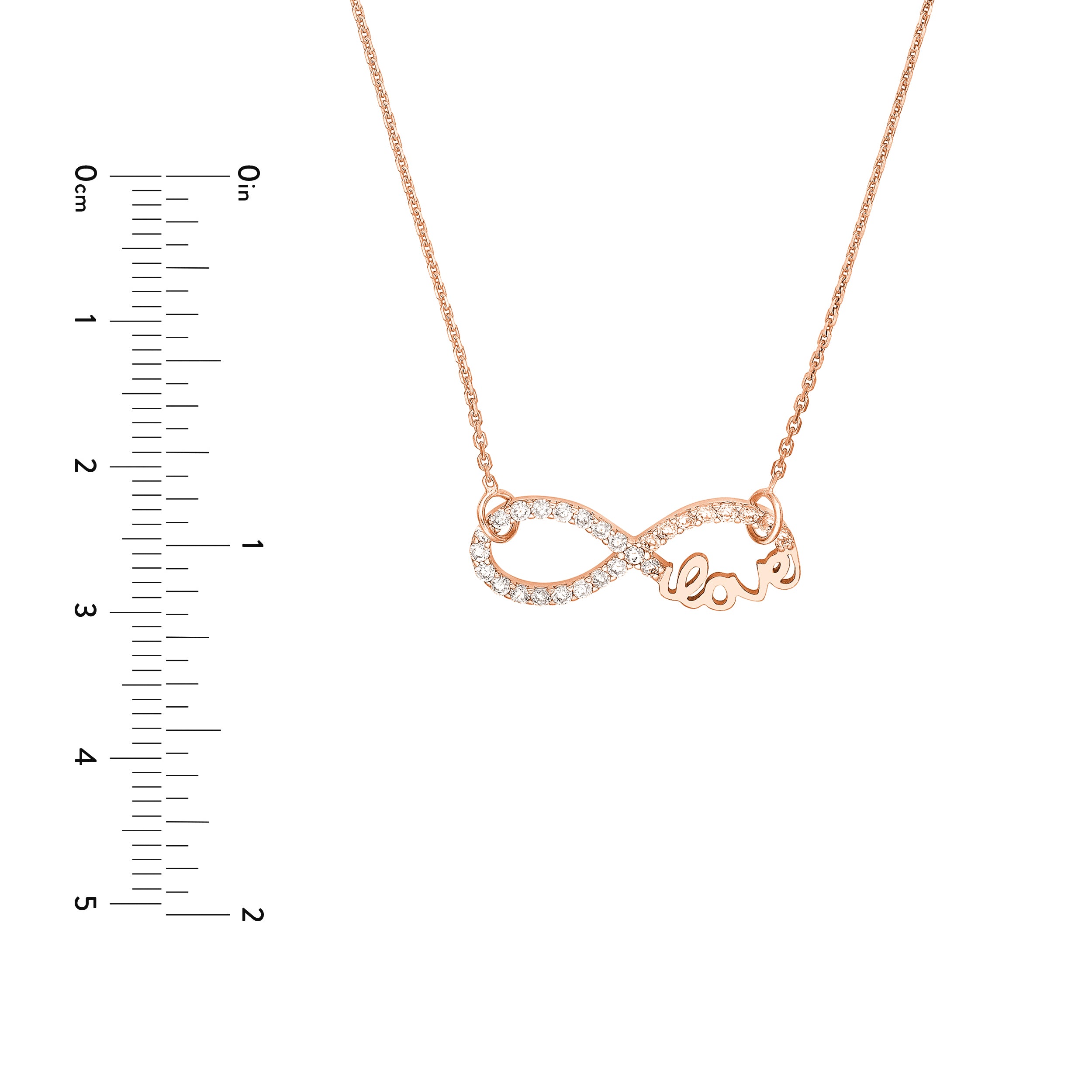 Plated Sterling Silver CZ Infinity Love Necklace