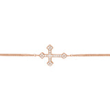 Plated Sterling Silver Sideways CZ Cross Bracelet