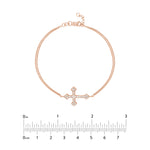 Plated Sterling Silver Sideways CZ Cross Bracelet