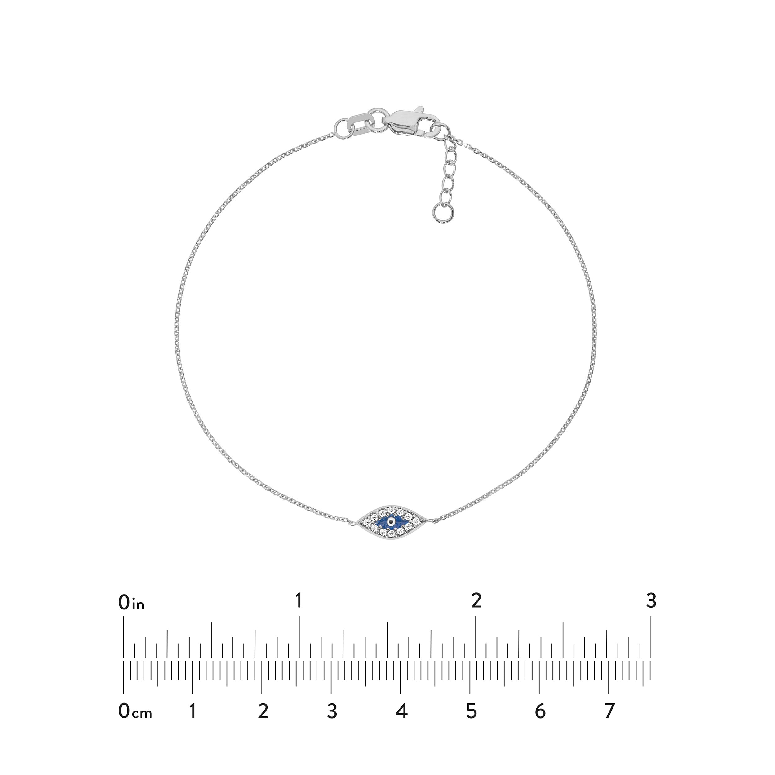 Mini CZ Evil Eye Adjustable Bracelet