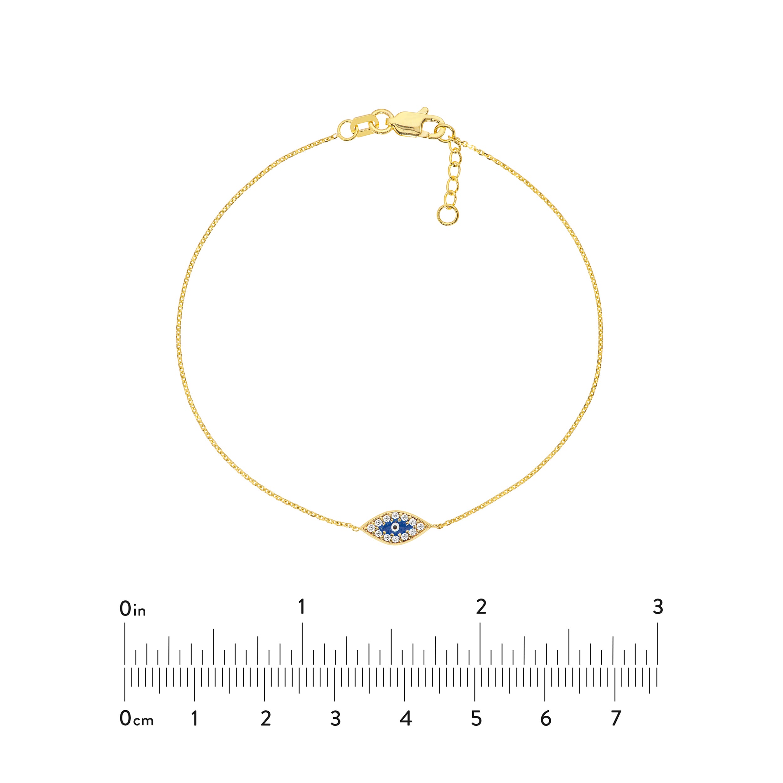 Mini CZ Evil Eye Adjustable Bracelet