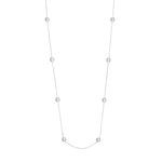 Sterling Silver Polished Bead Station Long Necklace