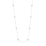 Sterling Silver Polished Bead Station Long Necklace