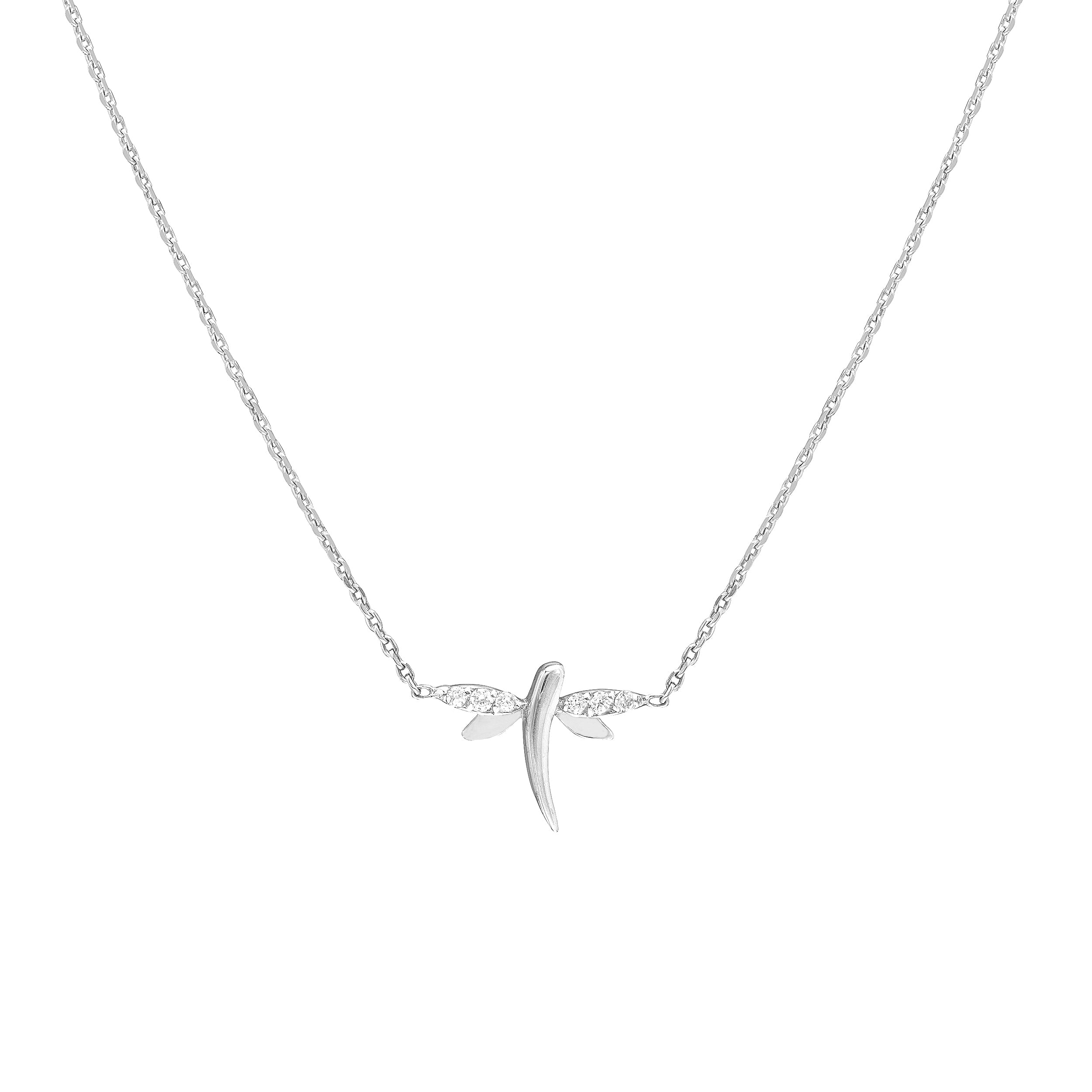 Plated Sterling Silver Mini Dragonfly Necklace