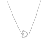 Sideways Mini CZ Heart Adjustable Necklace