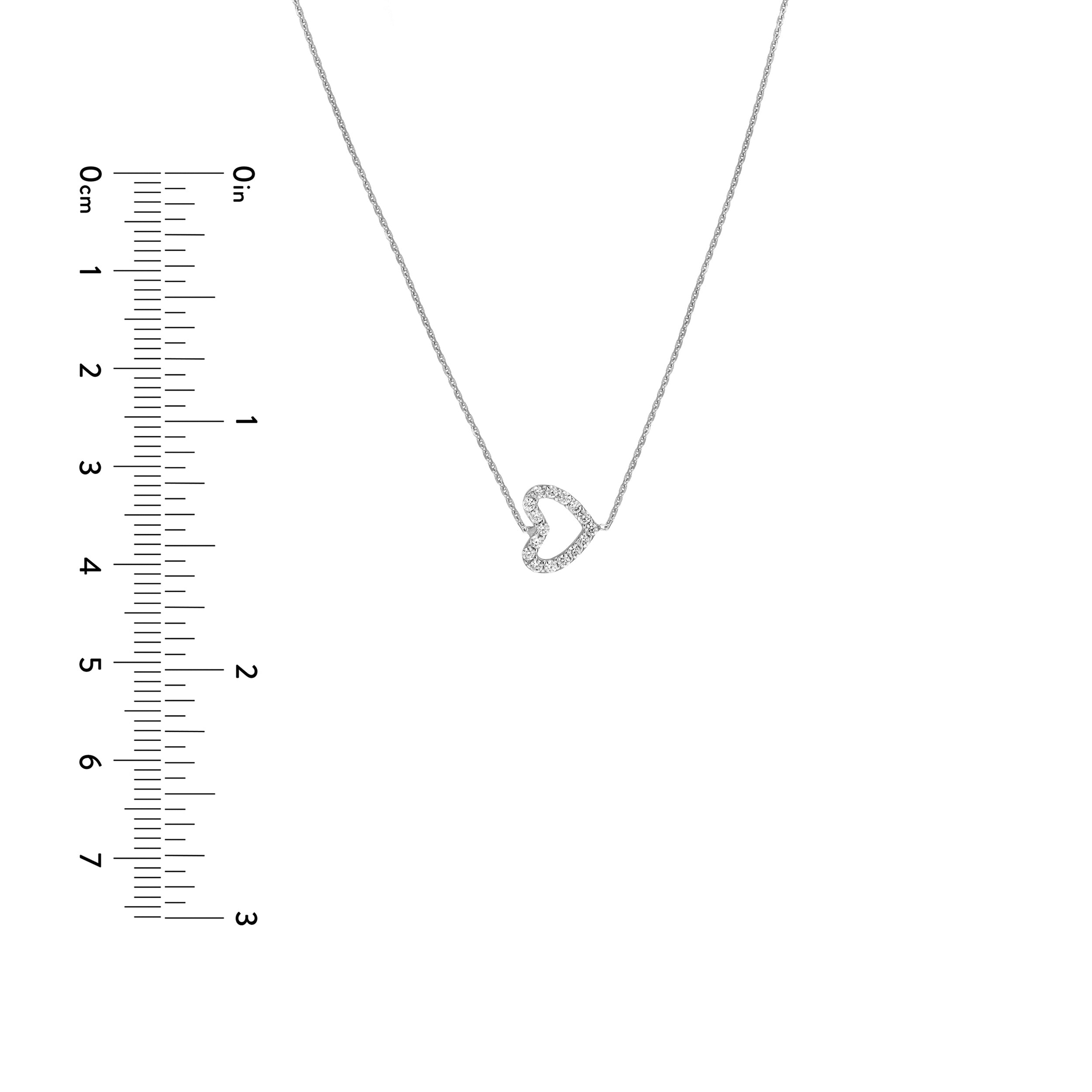 Sideways Mini CZ Heart Adjustable Necklace