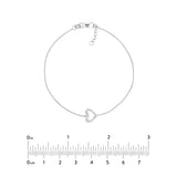 Sideways Mini CZ Heart Adjustable Bracelet