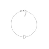 Sideways Mini CZ Heart Adjustable Bracelet