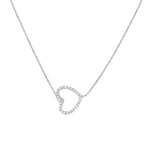 Plated Sterling Silver Sideways Heart Necklace