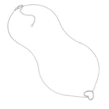 Plated Sterling Silver Sideways Heart Necklace