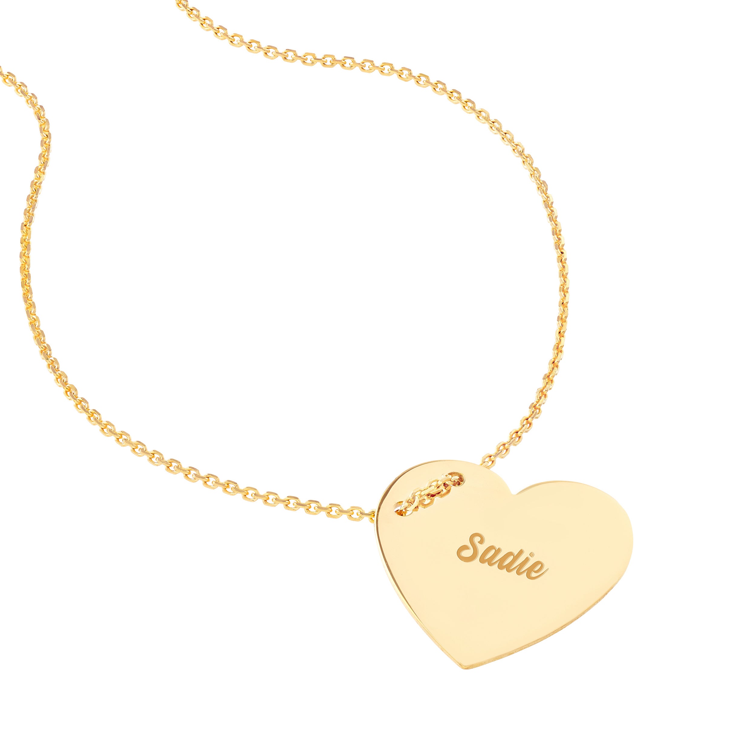Engravable Heart Plate Necklace
