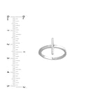 Plated Sterling Silver Sideways Cross Ring