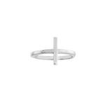 Plated Sterling Silver Sideways Cross Ring