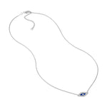 Sterling Silver CZ Evil Eye Necklace