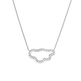 Sterling Silver CZ Open Cloud Necklace