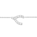Sideways Mini CZ Wishbone Adj. Bracelet