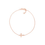 Sideways Mini Cross Adjustable Bracelet
