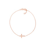 Sideways Mini Cross Adjustable Bracelet