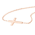 Sideways Mini Cross Adjustable Bracelet