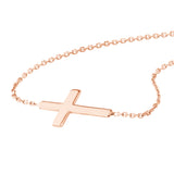 Sideways Mini Cross Adjustable Bracelet
