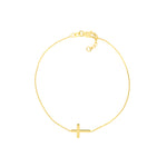 Sideways Mini Cross Adjustable Bracelet