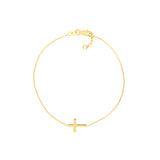 Sideways Mini Cross Adjustable Bracelet