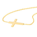 Sideways Mini Cross Adjustable Bracelet