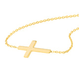 Sideways Mini Cross Adjustable Bracelet