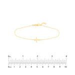 Sideways Mini Cross Adjustable Bracelet
