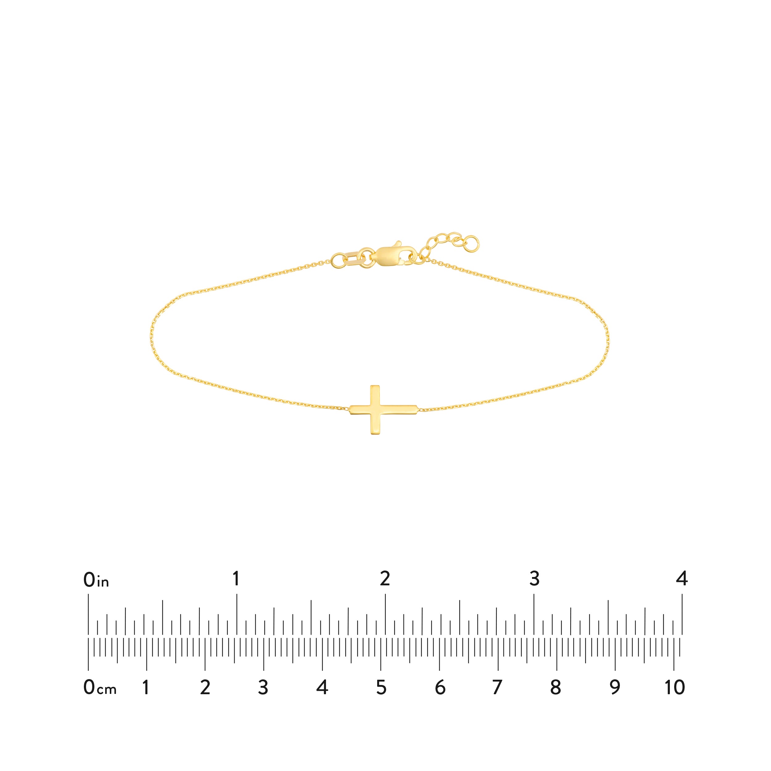Sideways Mini Cross Adjustable Bracelet