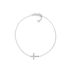 Sideways Mini Cross Adjustable Bracelet