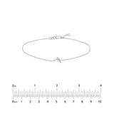 Plated Sterling Silver Mini CZ Dolphin Bracelet