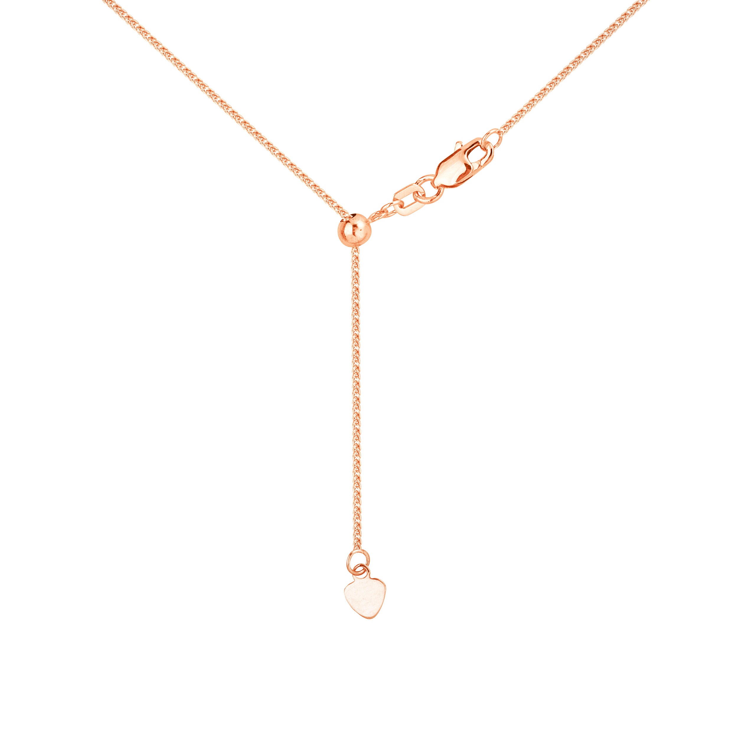 1.15mm Square Wheat Chain with Slider Bead