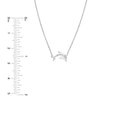 Plated Sterling Silver Mini CZ Dolphin Necklace