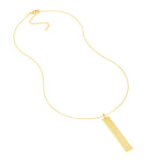 Vertical Engravable Bar Adj. Necklace