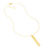 Vertical Engravable Bar Adj. Necklace