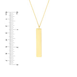 Vertical Engravable Bar Adj. Necklace
