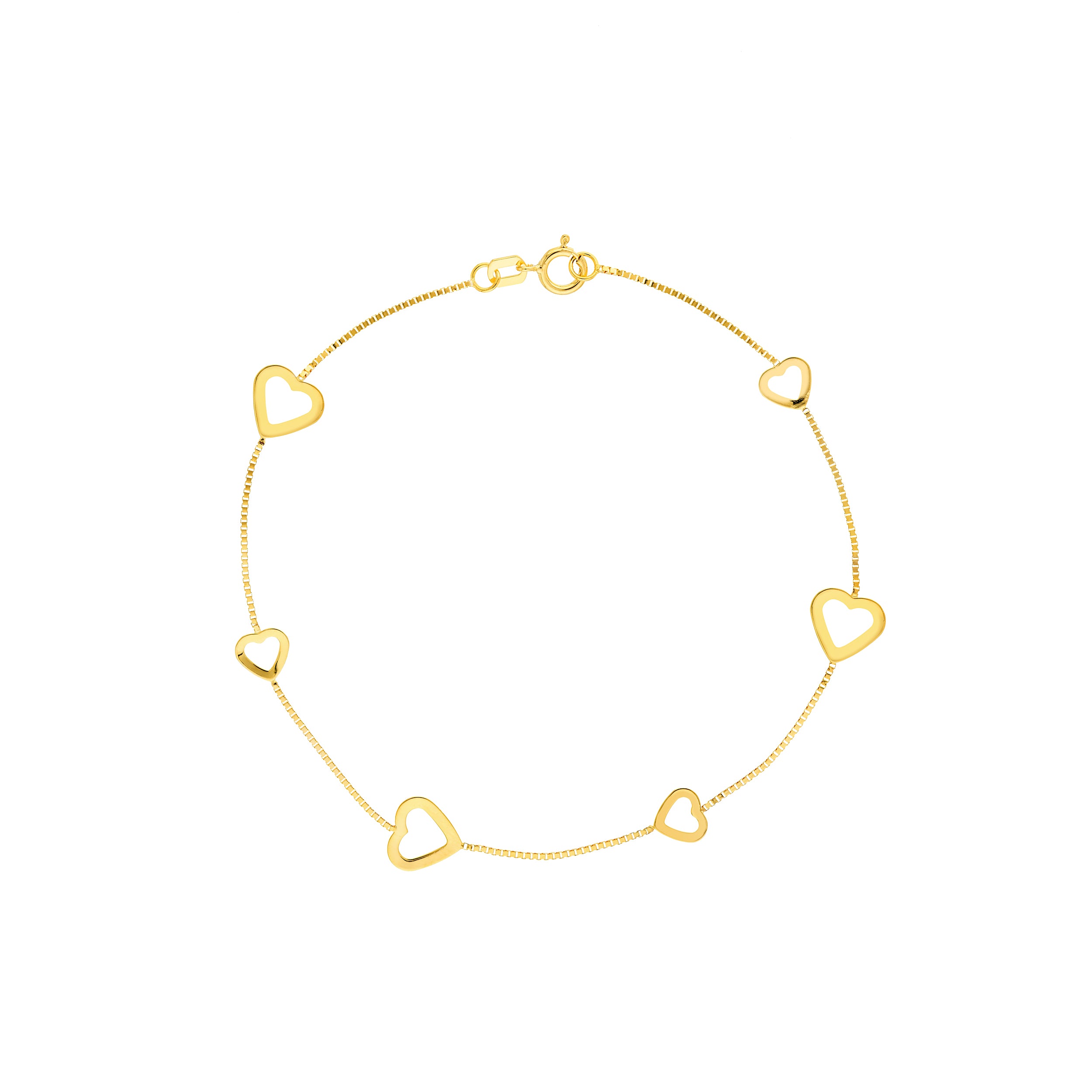 Open Heart on Box Chain Bracelet